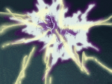 a purple flower is surrounded by purple and yellow lights