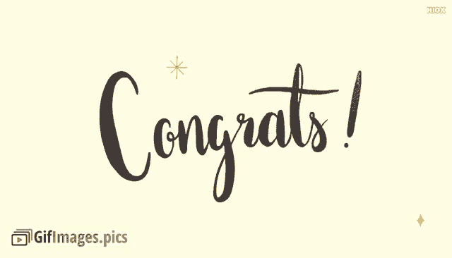 the word congrats is on a white background with stars