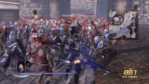 a video game with 861 k.o. count displayed