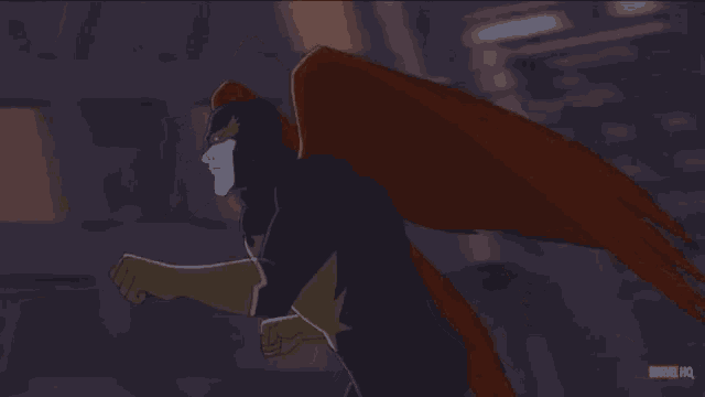 a cartoon of a falcon with a marvel hq logo on the bottom right