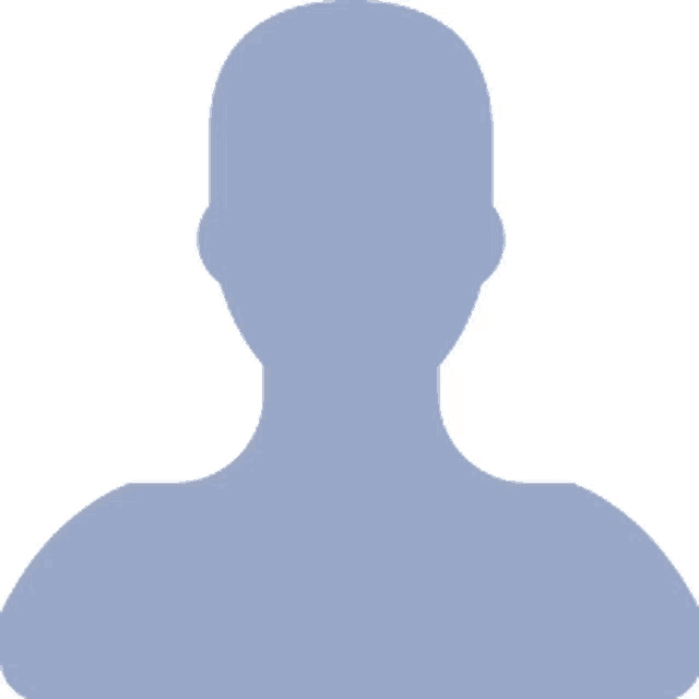 a blue silhouette of a man 's head and shoulders