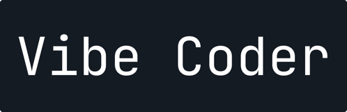 a logo for vibe coder is shown on a dark background