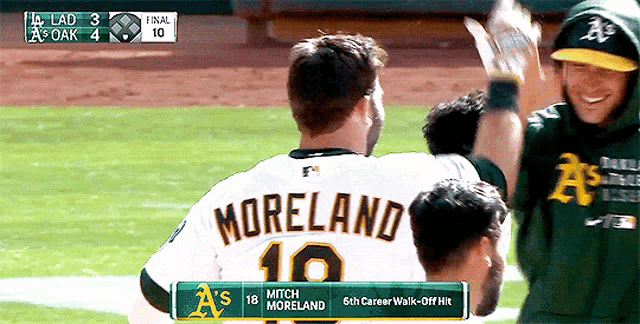 Oakland Athletics Mitch Moreland GIF - Oakland Athletics Mitch Moreland Pat On The Back GIFs