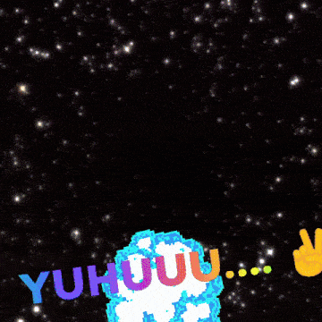 a computer generated image with the words yuhuuu written on it