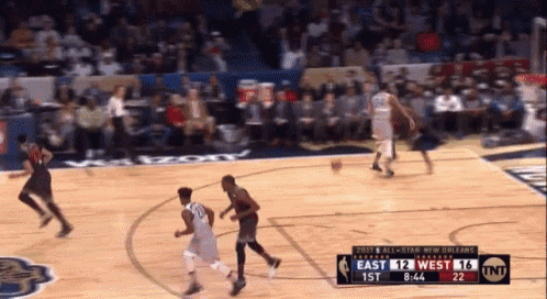 a basketball game is being played between east and west in new orleans