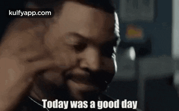 a man with a beard is smiling and saying `` today was a good day '' .