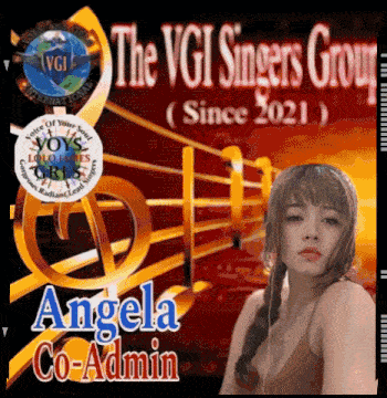 a poster for the vgi singers group with angela co-admin on it