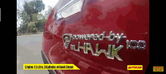 a red car is powered by a 100 litre engine
