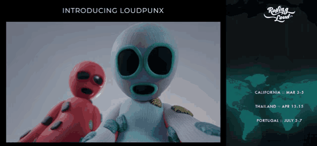 an advertisement for rolling loud shows a couple of aliens