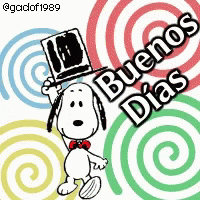 Buenos Dias Snoopy GIF - Buenos Dias Snoopy Hat GIFs
