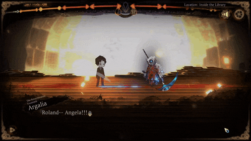 a screenshot of a video game shows a character named argalia
