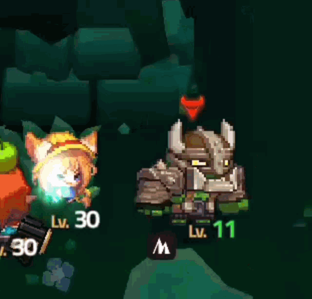 a screenshot of a video game with lv. 30 and 11 characters