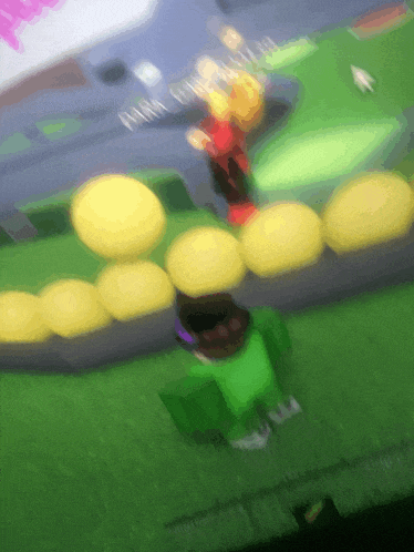 a blurred image of a video game with the word palm on it