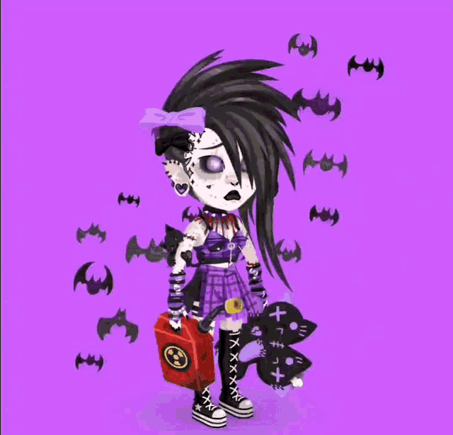 a picture of a girl with bats and the name mordor on the bottom
