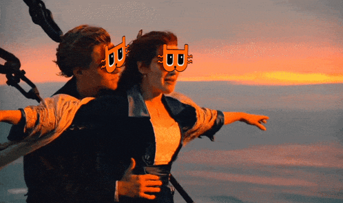 a man and a woman wearing sunglasses with the letters b on them