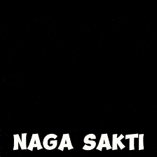 a poster that says naga sakti with a yellow light coming out of it