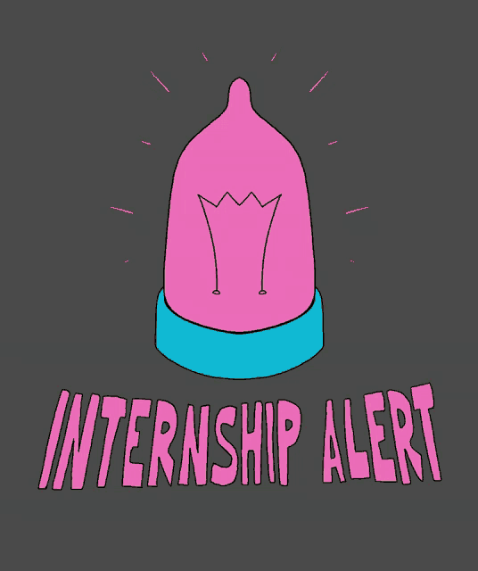 a drawing of a light bulb with the words internship alert written below it