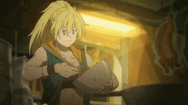 a cartoon character holding a piece of paper