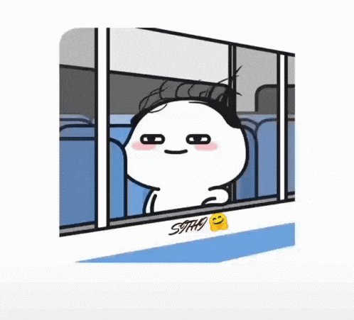 a cartoon of a man looking out of a window with the word sith9 on the bottom right