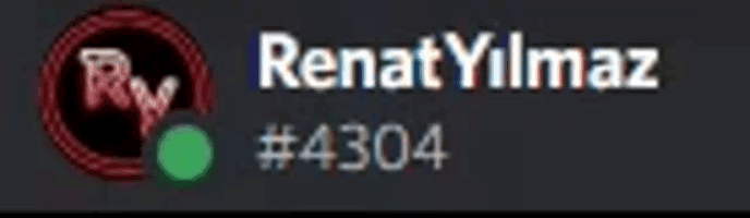 the name renat yılmaz is on a black background with a green circle in the middle .