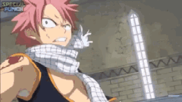 a cartoon character with a scarf around his neck and the words special punch on the bottom