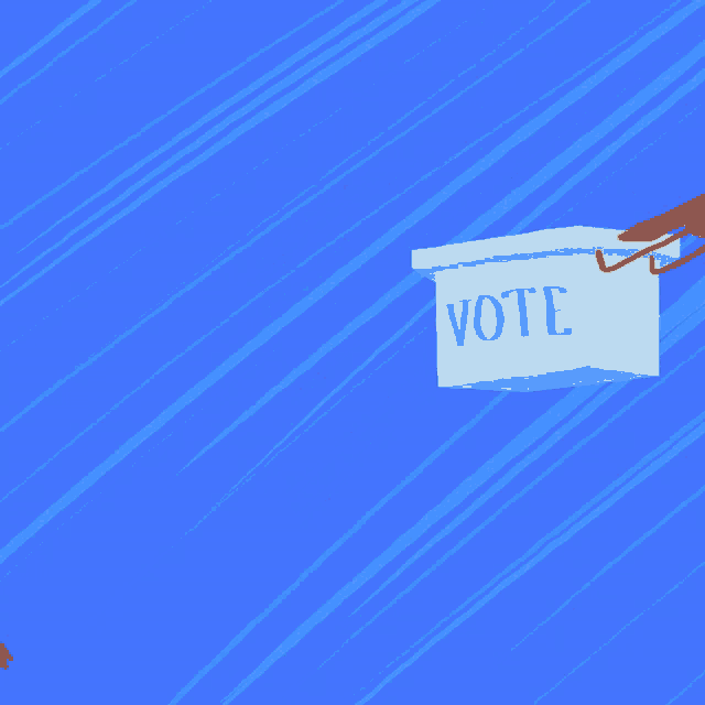 a basketball player wearing a go vote shirt is jumping in the air