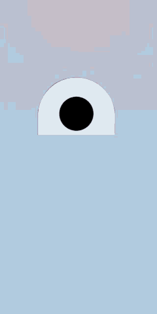 a cartoon drawing of a red and white object with a black hole in the middle