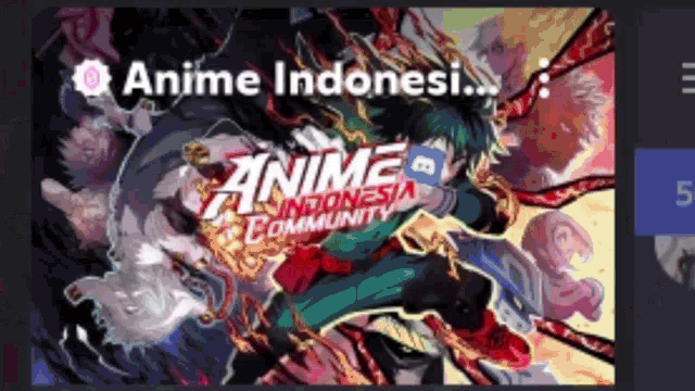 a poster for anime indonesia community shows a man in a green shirt