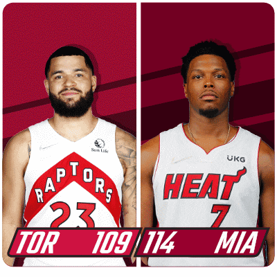 two basketball players from the raptors and heat are shown