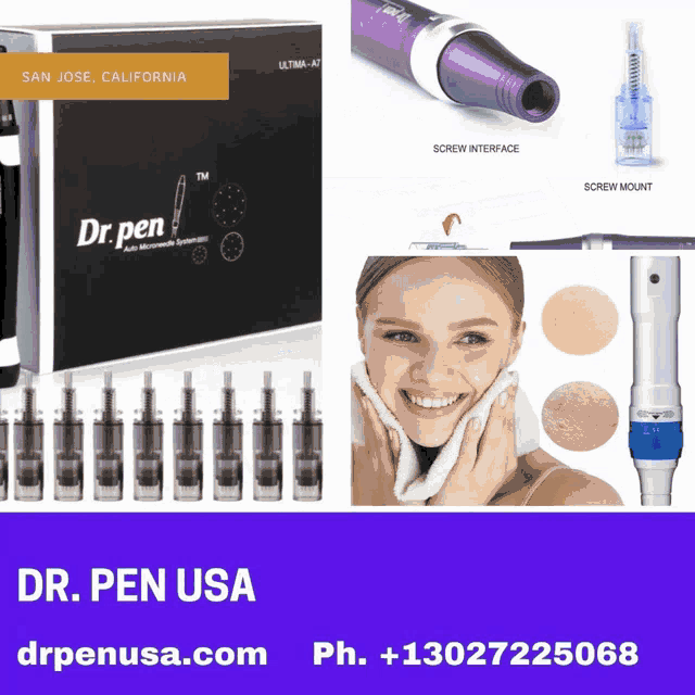 an ad for dr. pen usa shows a woman smiling