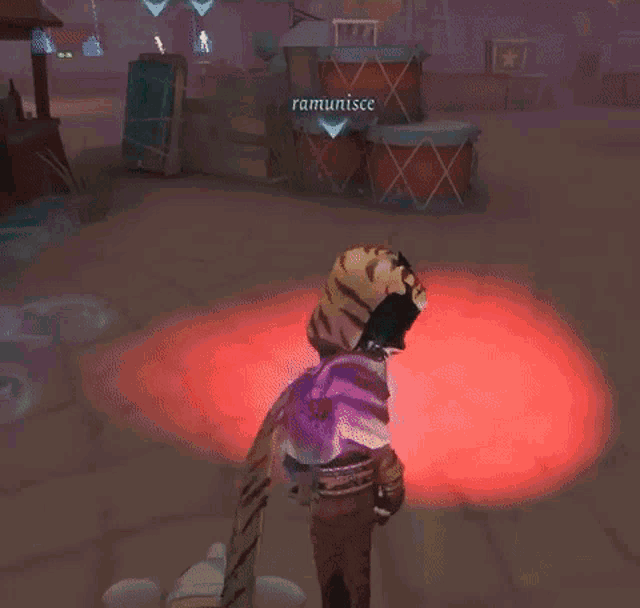 a screenshot of a video game with a person holding a sword and a skull .