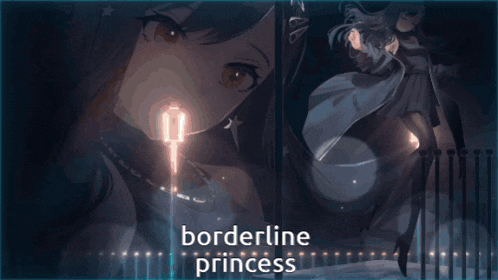 a picture of a girl with the words pusher wave borderline princess below her
