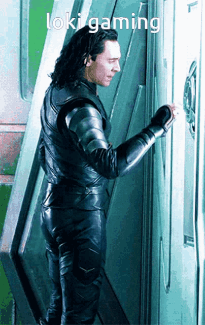 a picture of a man in armor with the word loki gaming on it