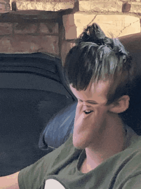 a cartoon of a man with a big nose