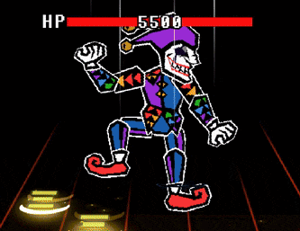a cartoon drawing of a jester with hp 5500