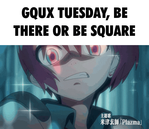 a poster that says ' goux tuesday , be there or be square '