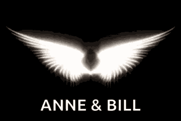 a black background with the words anne & bill on it
