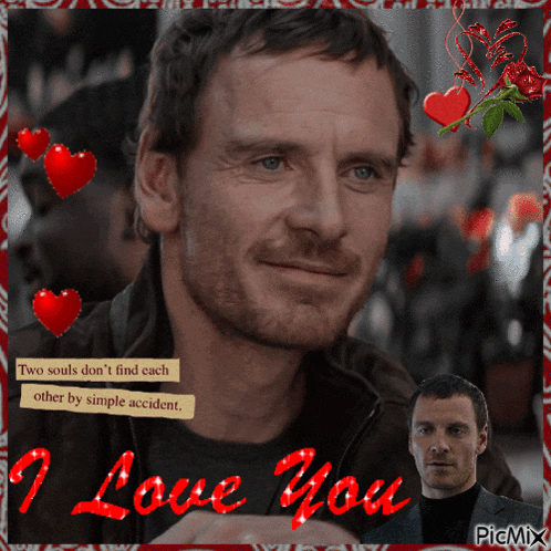 a picture of a man with the words i love you on it