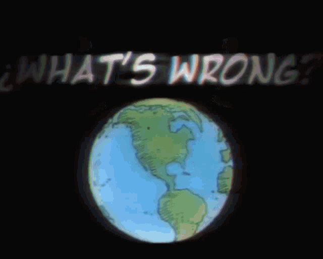 a drawing of a globe with the word scared written above it