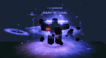 a video game character with the word gravitational on the top
