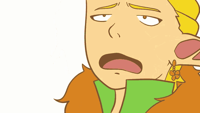 a cartoon of a man with a flower earring