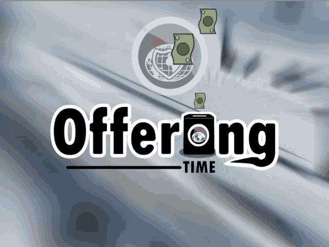 an advertisement for offering time shows a globe and money