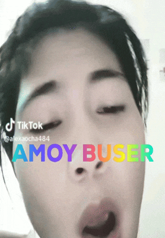 a close up of a woman 's face with the name amoy buser on the bottom right