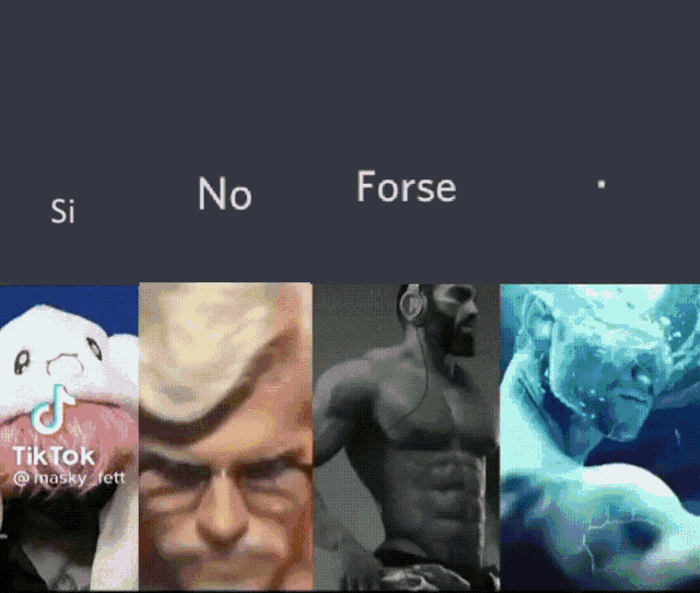 a collage of images with the words no forse on the top
