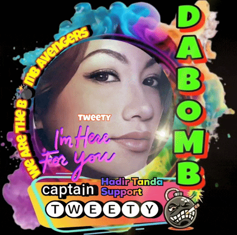 a picture of a woman with the words tweety i 'm here for you captain support