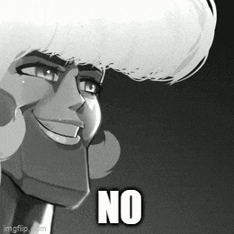 a black and white drawing of a man with the words no on the bottom right