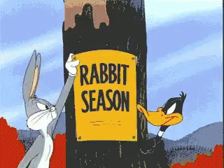 Duck Season Rabbit Season GIF - Duck Season Rabbit Season Bugs Bunny GIFs
