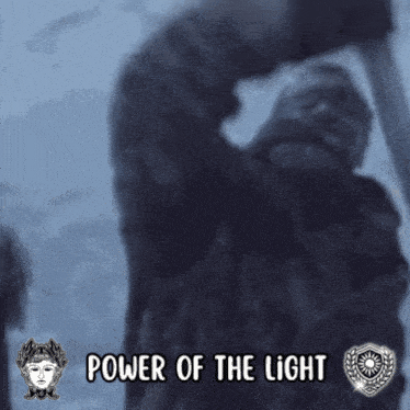 a picture of a man with the words power of the light below it