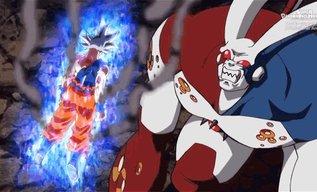 a cartoon of a monster with the words super dragon ball hero written on the bottom