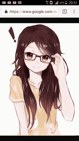 a screenshot of a girl wearing glasses on a phone screen